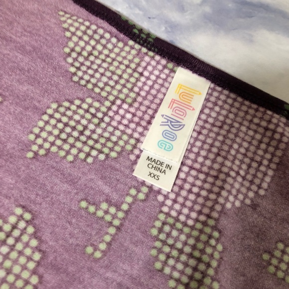 Lularoe Perfect T Purple Floral Short Sleeve Tee - Picture 5 of 8